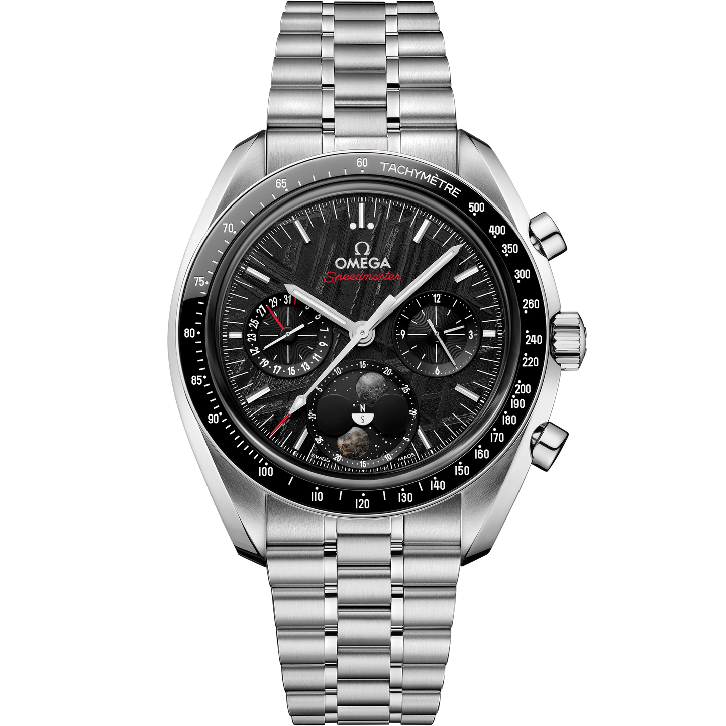 Unworn, wrist watch Speedmaster Moonphase, Stainless Steel, Chronograph, 43 mm, Ref# 304.30.43.52.01.001, box and papers watch
