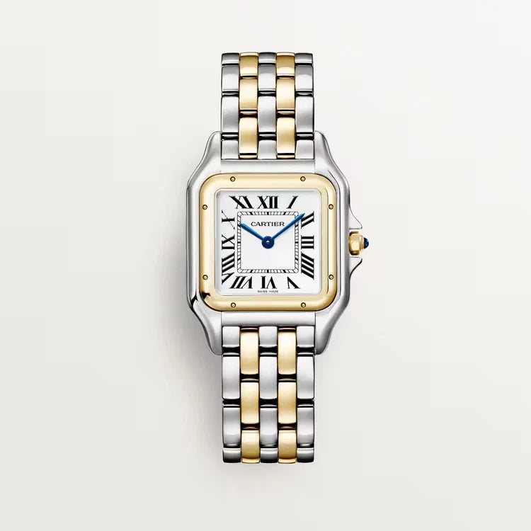 Unworn wrist watch Panthère de wrist watch, Stainless Steel, 18k Yellow Gold, 29mm x 37mm, Ref# W2PN0007, box and papers watch