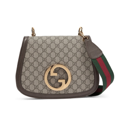 Blondie Medium GG Supreme Canvas Shoulder Bag Beige Ebony 29cm 699210 96IWG 8745 Blondie Bag