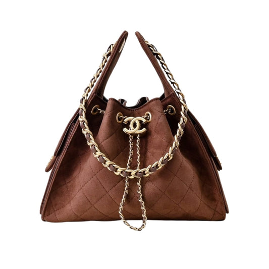 25 Small Suede Leather Handbags Brown 26cm AS5293 B18799 U3950 25 New Collection Bag