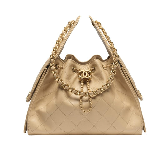 25 Small Grained Leather Handbags Beige 26cm 25 New Collection Bag