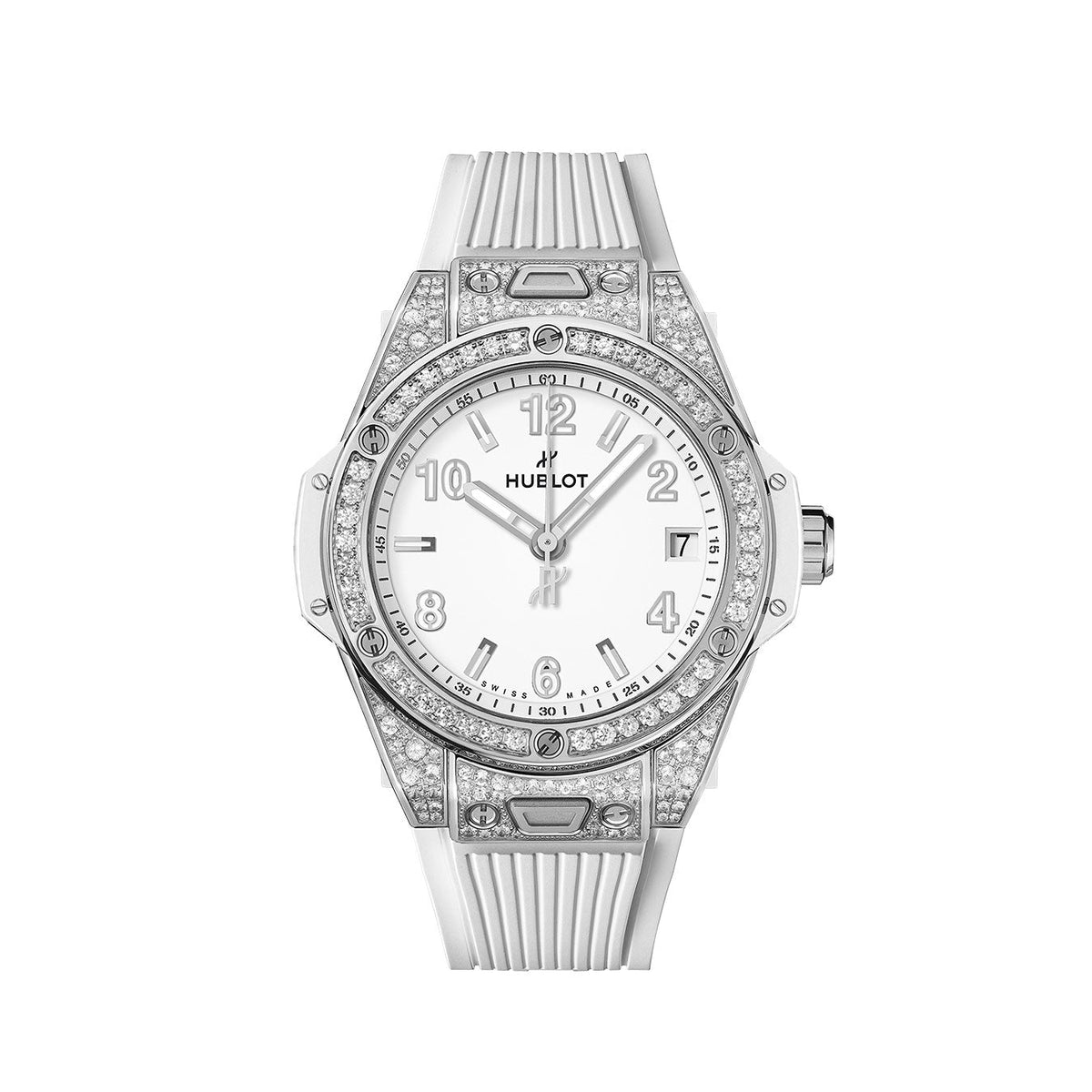 Luxury Watch Big Bang ONE CLICK STEEL WHITE PAVÉ watch
