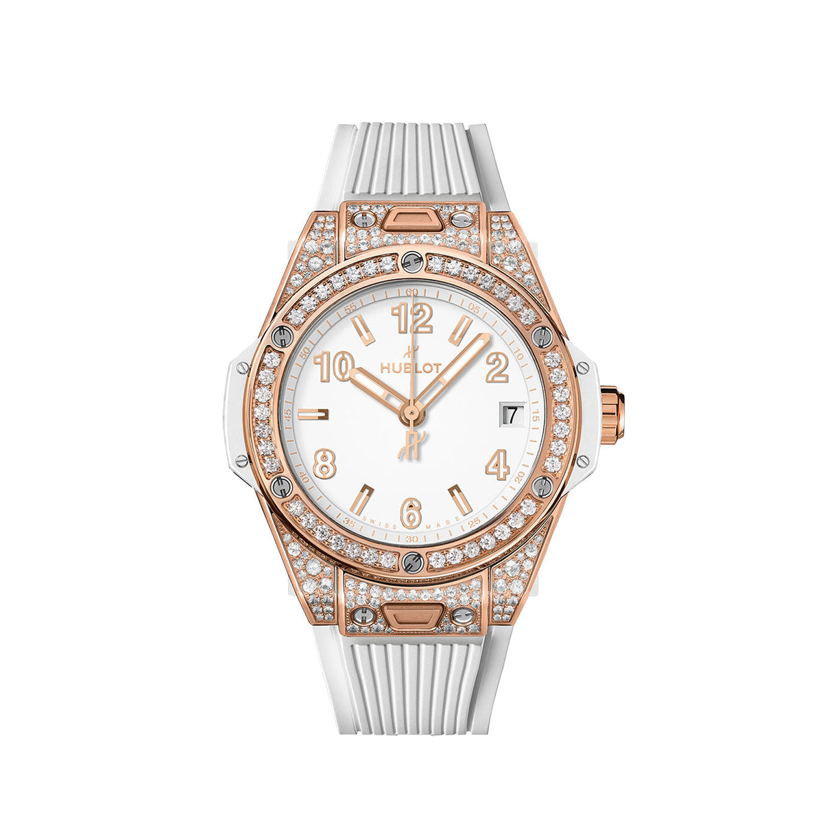 Luxury Watch Big Bang ONE CLICK KING GOLD WHITE PAVÉ watch