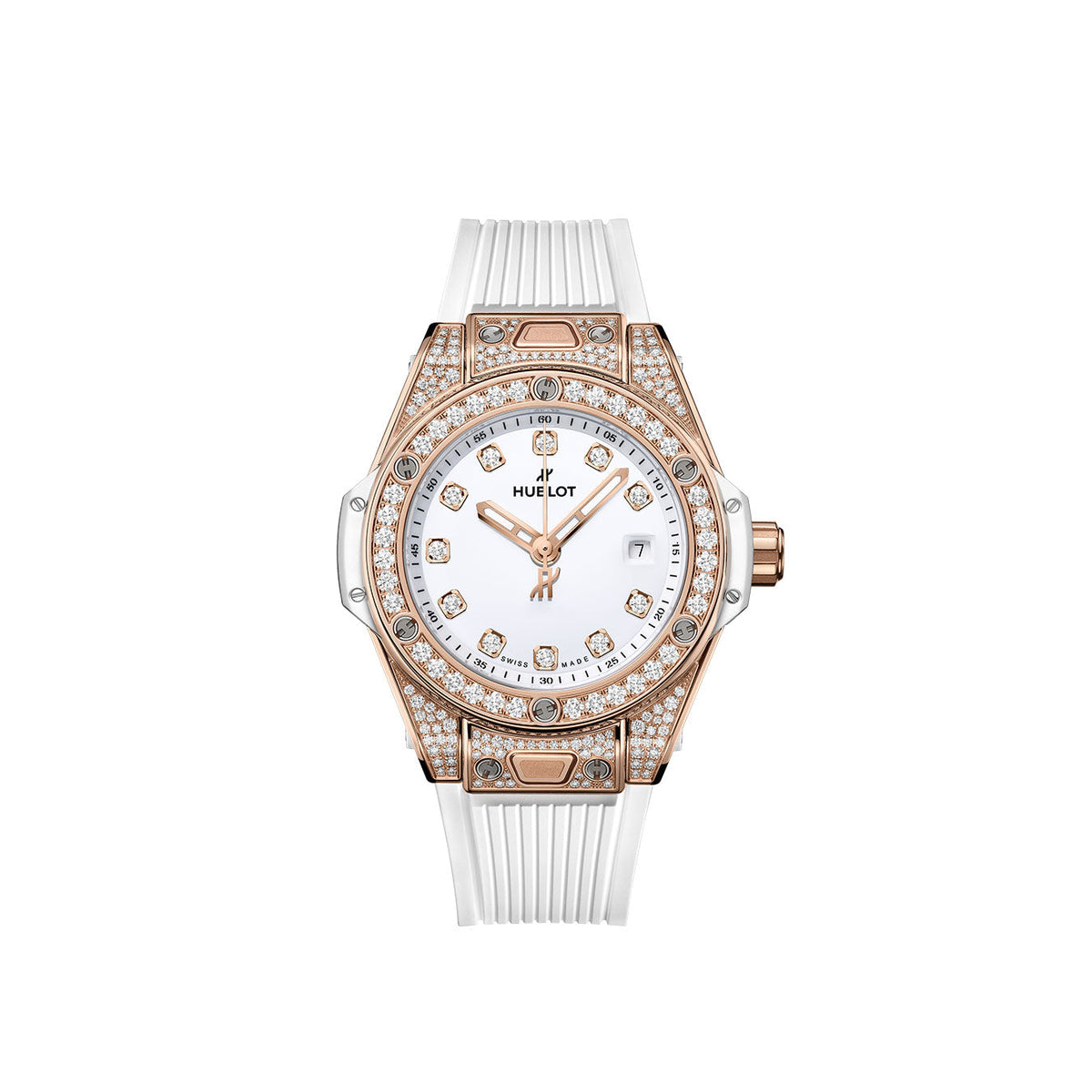 Luxury Watch Big Bang ONE CLICK KING GOLD WHITE PAVÉ watch