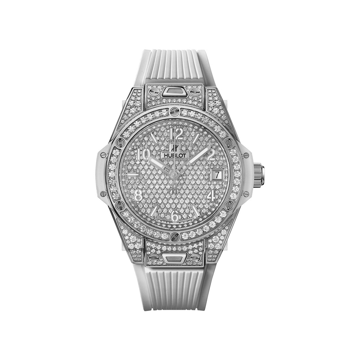 Luxury Watch Big Bang ONE CLICK STEEL WHITE FULL PAVÉ watch